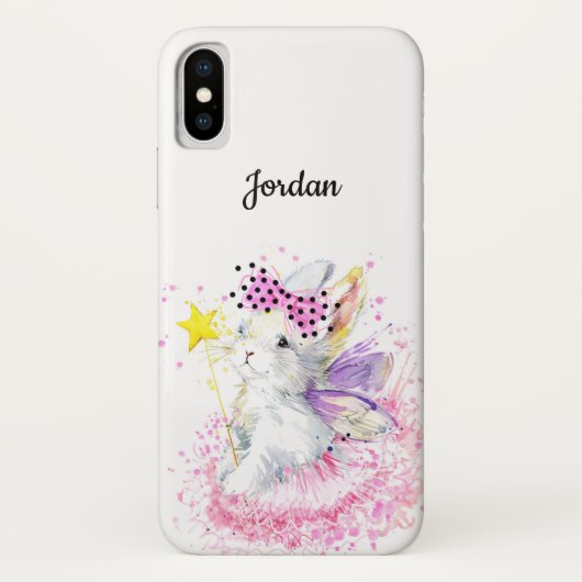 Aquarell-feenhaftes Häschen | addieren Ihren Namen Case-Mate iPhone Hülle (Rückseite)