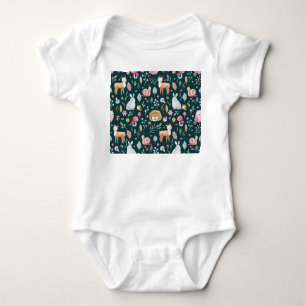 Aquarell-Feenzauberwald-Kindermuster Baby Strampler