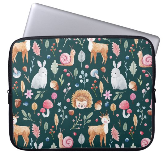 Aquarell-Feenzauberwald-Kinderpattern Laptopschutzhülle (Vorderseite)