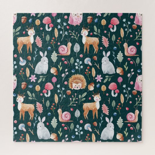 Aquarell-Feenzauberwald-Kinderpattern Puzzle (Vertikal)