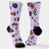 Aquarell-Feigen und Blätter nahtloses Muster Socken (Gewinkelt)
