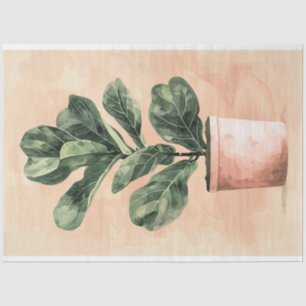 Aquarell-Feigenblatt-Feigen-Pflanze-Decoupage Seidenpapier