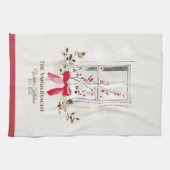 Aquarell-Fenster & Beeren Personalisiert Geschirrtuch (Horizontal)