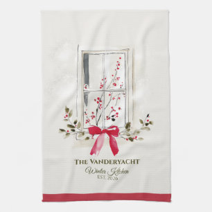 Aquarell-Fenster & Beeren Personalisiert Geschirrtuch
