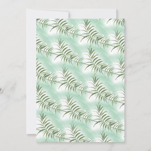 Aquarell Fern Leaf Kinderdusche Einladung (Rückseite)