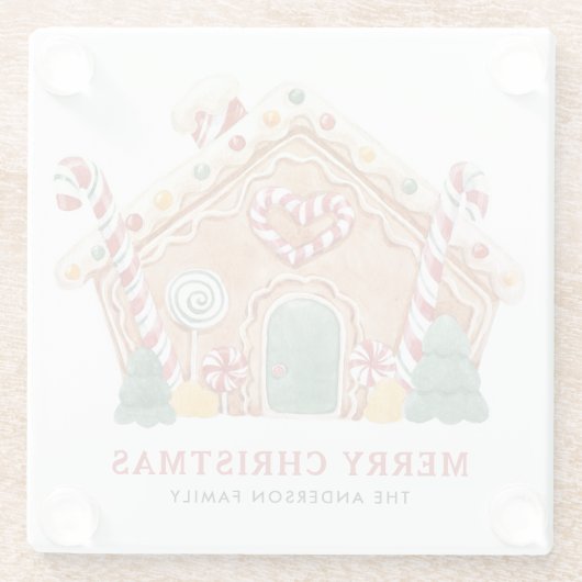 Aquarell Festive Lebkuchen Weihnachten Glasuntersetzer (Rückseite)