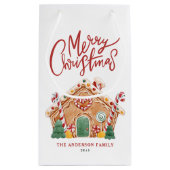 Aquarell Festive Lebkuchen Weihnachten Kleine Geschenktüte (Rückseite)