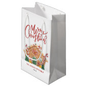 Aquarell Festive Lebkuchen Weihnachten Kleine Geschenktüte (Vorderseite Schrägansicht)
