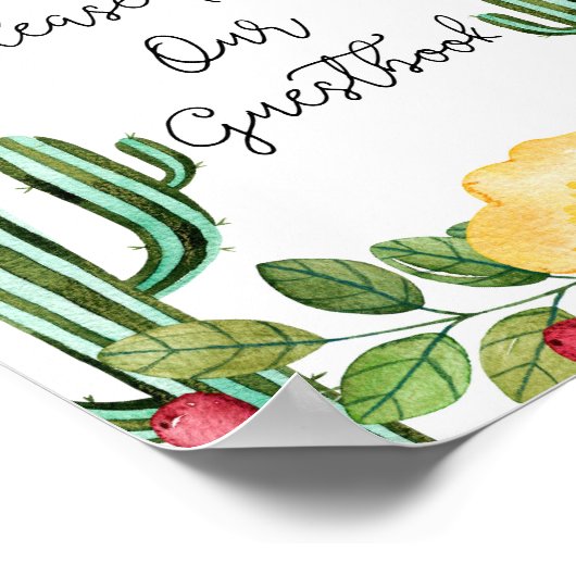 Aquarell Fiesta Bitte unterschreiben Sie unser Gäs Poster (Ecke)