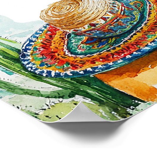 Aquarell Fiesta Paare Dusche Begrüßungszeichen Poster (Ecke)