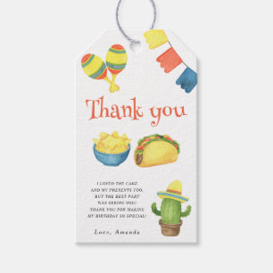 Aquarell-Fiesta zum ersten Geburtstag Danke Geschenkanhänger