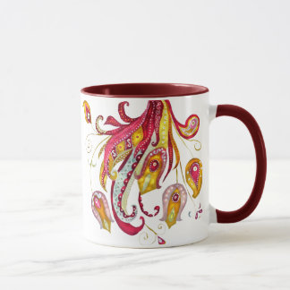 Aquarell Firebird Feathers Red Phoenix Bird Tasse