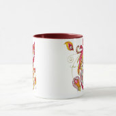 Aquarell Firebird Feathers Red Phoenix Bird Tasse (Zentrum)