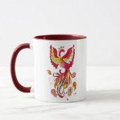 Aquarell Firebird Feathers Red Phoenix Bird Tasse (Links)