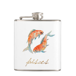 Aquarell-Fisch-Fische Flachmann