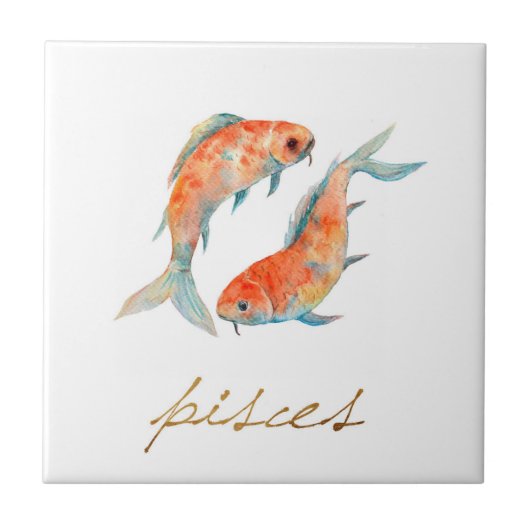 Aquarell-Fisch-Fische Fliese (Vorderseite)