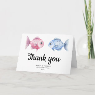 Aquarell-Fisch-Geschlechterenthüllung Danke