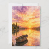 Aquarell-Fischerboot-See-Ruhestandsfeier Einladung (Rückseite)