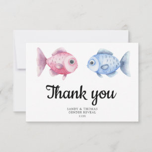 Aquarell-Fisching Geschlechterenthüllung Danke