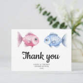 Aquarell-Fisching Geschlechterenthüllung Danke (Stehend Vorderseite)