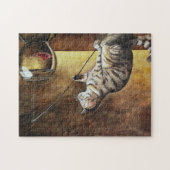 Aquarell-Fischkatze Puzzle (Horizontal)