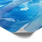 Aquarell Fishing Poster - Fischen Wand an Wand (Ecke)