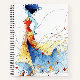 Aquarell Flamenco-Tänzerin – Freude in Bewegung #2 Notizblock
