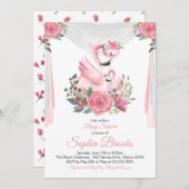 Aquarell-Flamingo-Babyparty-Einladung Einladung (Vorne/Hinten)