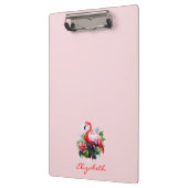 Aquarell-Flamingo-Blumen  Klemmbrett (Links)