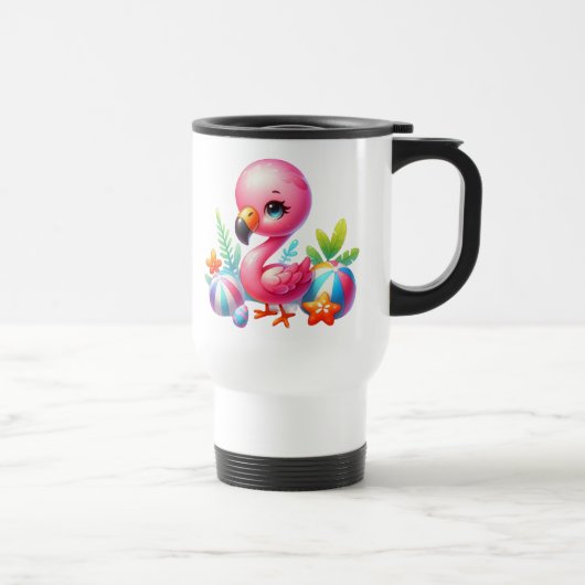 Aquarell Flamingo Clipart-95059 Reisebecher (Rechts)