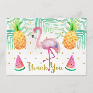 Aquarell-Flamingo-Geburtstag danken Ihnen zu Dankeskarte