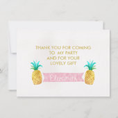 Aquarell-Flamingo-Geburtstag danken Ihnen zu Dankeskarte (Rückseite)