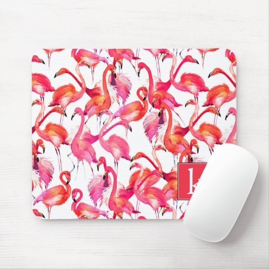 Aquarell-Flamingo in den Aquarellen | addieren Mousepad (Mit Mouse)