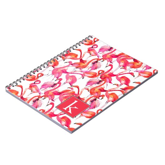 Aquarell-Flamingo in den Aquarellen | addieren Notizblock (Linke Seite)