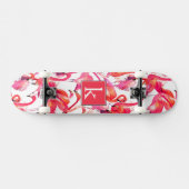 Aquarell-Flamingo in den Aquarellen | addieren Skateboard (Horizontal)