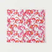 Aquarell-Flamingo in den Aquarellen Wandteppich (Vorderseite (Horizontal))