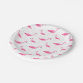 Aquarell-Flamingo-Muster Pappteller (Schrägansicht)