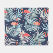 Aquarell Flamingo: Rosa tropische Eleganz. Fleecedecke (Vorderseite (Horizontal))