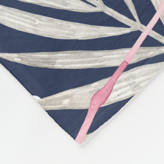 Aquarell Flamingo: Rosa tropische Eleganz. Fleecedecke (Ecke)