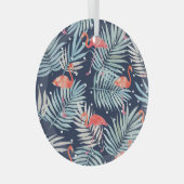 Aquarell Flamingo: Rosa tropische Eleganz. Ornament Aus Glas (Vorderseite Rechts)