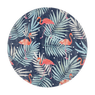 Aquarell Flamingo: Rosa tropische Eleganz. Schneidebrett