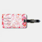 Aquarell-Flamingos dem Monogramm in der Aquarell-| Gepäckanhänger (Rückseite horizontal)