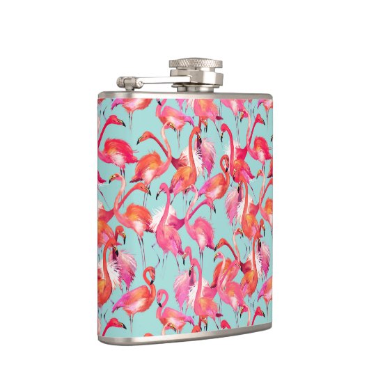 Aquarell-Flamingos erfasst Flachmann (Rechts)