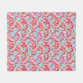 Aquarell-Flamingos erfasst Fleecedecke (Vorderseite (Horizontal))