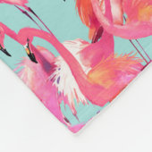 Aquarell-Flamingos erfasst Fleecedecke (Ecke)