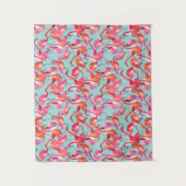 Aquarell-Flamingos erfasst Wandteppich (Vorderseite)