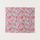 Aquarell-Flamingos erfasst Wandteppich (Vorderseite (Horizontal))