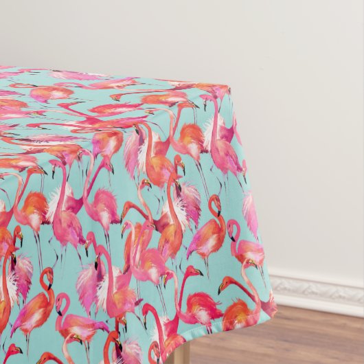 Aquarell-Flamingos erfassten 2 Tischdecke (Beispiel)