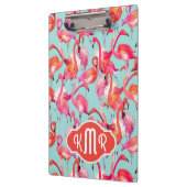 Aquarell-Flamingos erfassten | Monogramm Klemmbrett (Links)