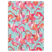 Aquarell-Flamingos erfassten | Monogramm Klemmbrett (Rückseite)